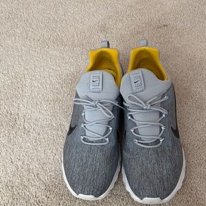 Nike Gray and Yellow Men's Sneakers